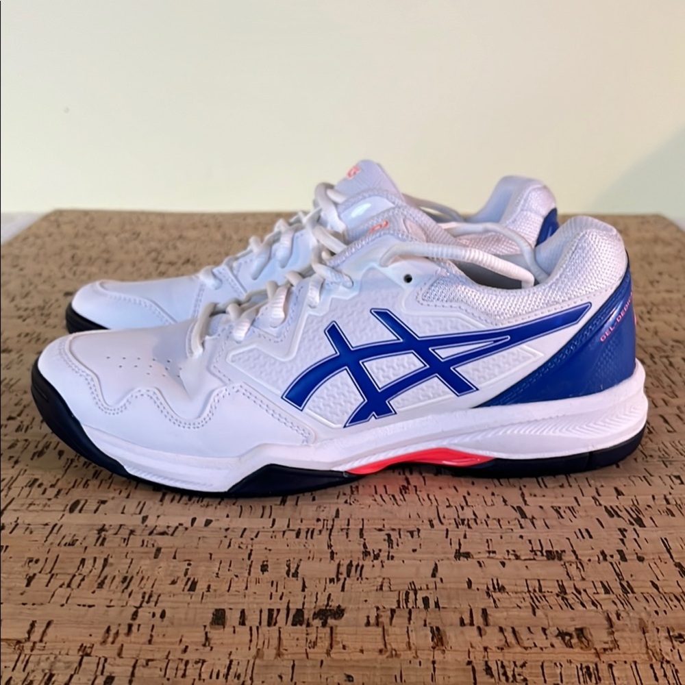 ASICS White and Blue Athletic Shoes